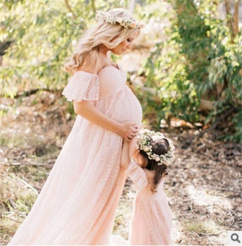 Korean Lace One Shoulder Maternity Wedding Dress